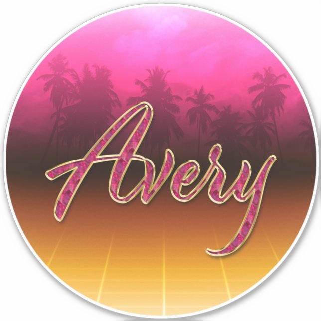 Pegatina Avery Vorname Name golden pink Aufkleber Sticker (Anverso)