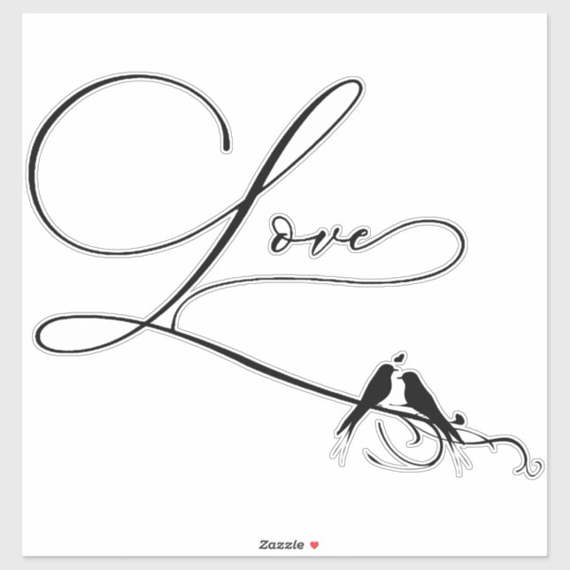 Pegatina Aves amorosas (Hoja)