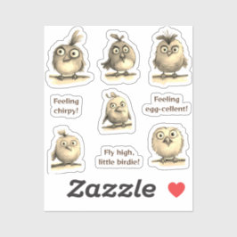 Pegatina Aves extravagantes 1 sepia