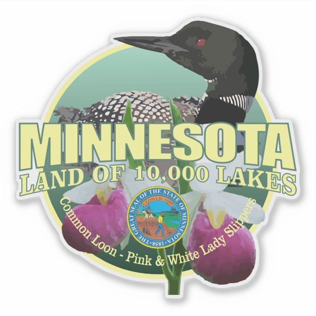 Pegatina Aves y flores del estado de Minnesota (Anverso)
