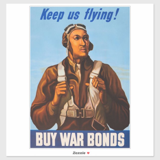 Pegatina Aviadores afroamericanos luchan contra pilotos de  (Hoja)