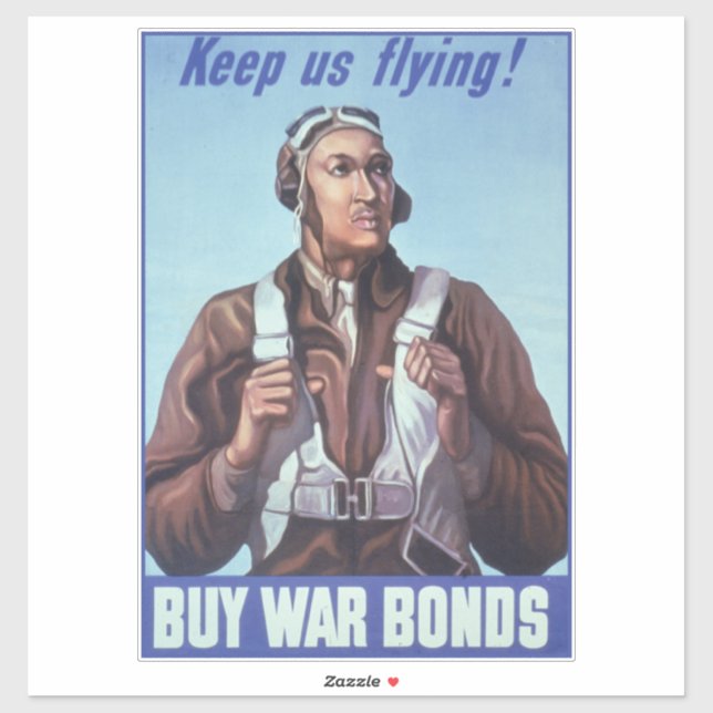 Pegatina Aviadores negros: Servicio militar de combate de l (Hoja)