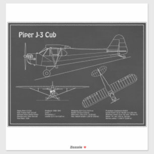 Pegatina Avión de Cub - Planes de Plano de Plano de Plano d
