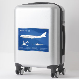 Pegatina Avión de línea 747 - Plano de dibujo del avión ABD