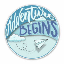 Pegatina Avión de papel | La aventura comienza con el vinil