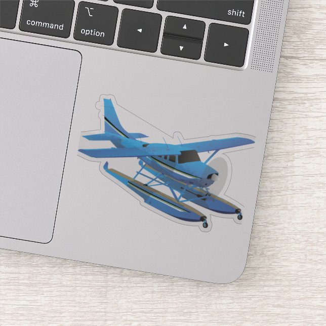 Pegatina Avión marino civil de ala alta con un solo motor (Detalle)
