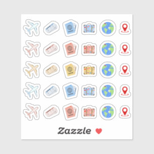 Pegatina Avión Viaje Vacaciones Aventura Icons Bujo Planner