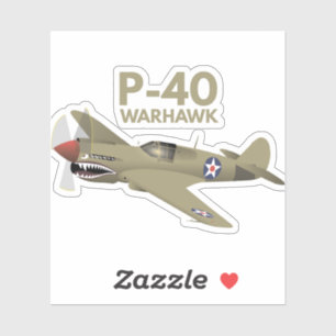 Pegatina Avión Warhawk P-40 WW2