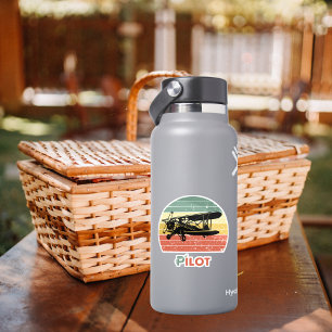 Pegatina Avión y puesta de sol Guay, estilo retro vintage S