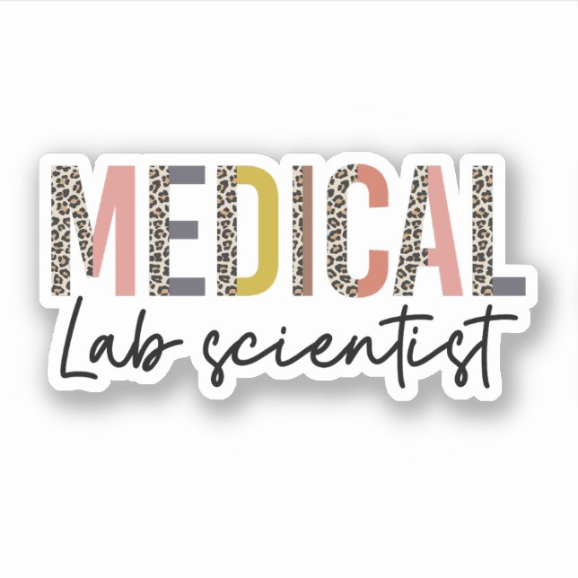 Pegatina Aviso de MLS a un científico de laboratorio médico (Anverso)