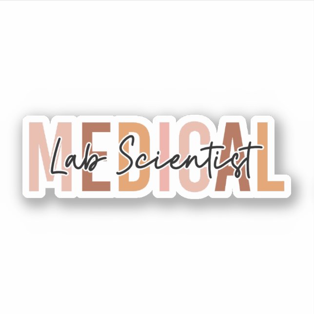 Pegatina Aviso de MLS a un científico de laboratorio médico (Anverso)
