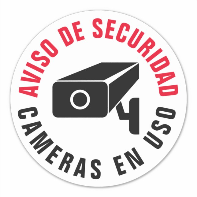 Pegatina Aviso de seguridad de cámara en español (Anverso)