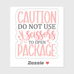 Pegatina Aviso del paquete "No usar tijeras"