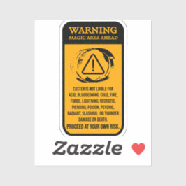 Pegatina Aviso: Rótulo de responsabilidad de área mágica po