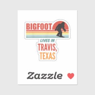 Pegatina Avistamiento de Bigfoot en Travis Texas