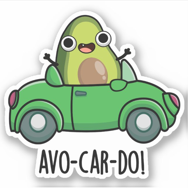 Pegatina Avo-car-do Funny Aguacate Puns (Anverso)