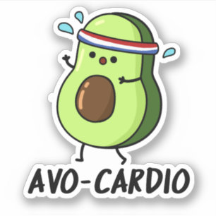 Pegatina Avocardio Funny Ejercicio Aguacate Pun