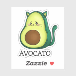 Pegatina Avocato Cat Avocado Pun Custom-Cut Vinyl Sticker