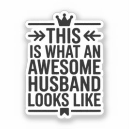 Pegatina Awesome Husband Minimal Typography