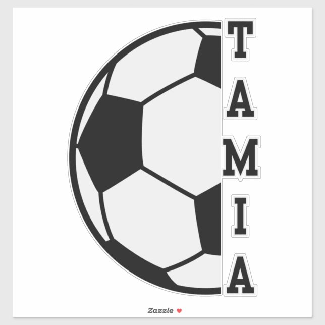 Pegatina Awesome Nombre Personalizado Soccer Ball Sports (Hoja)