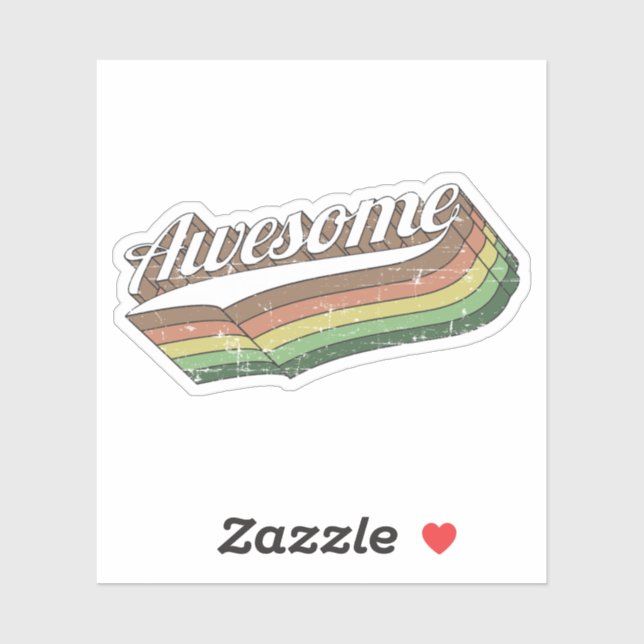 Pegatina Awesome Retro (Hoja)