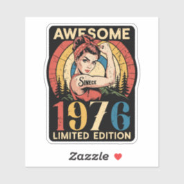 Pegatina Awesome Since 1976 50th Women's Birthday Retro 