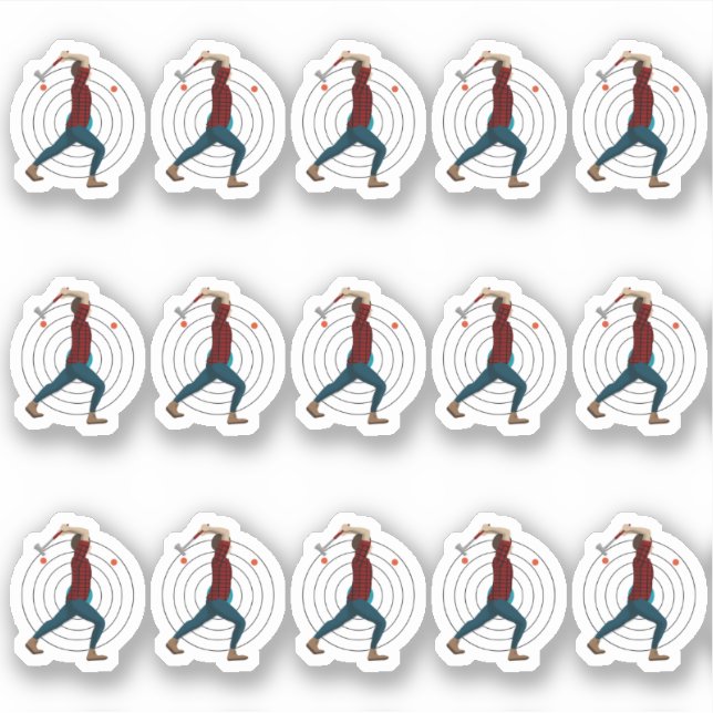 Pegatina Ax Throwing (Anverso)