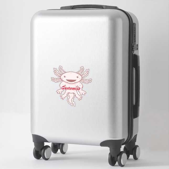 Pegatina Axiolotl rosado lindo Thunder_Cove (Maleta)