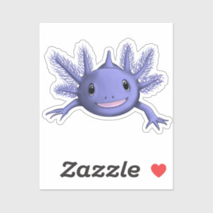 Pegatina Axolotl azul