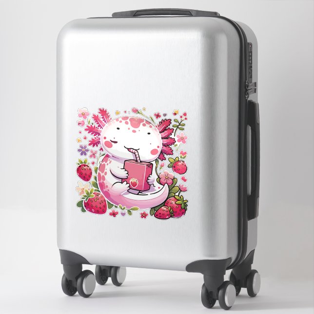 Pegatina Axolotl Bebe Fresa Japonesa (Maleta)