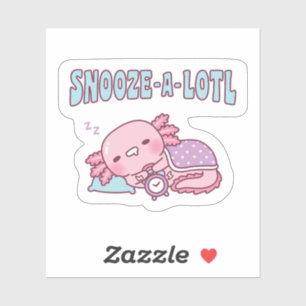 Pegatina Axolotl Durmiente Astuto Se Snooze A Lotl Funny Pu
