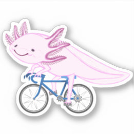 Pegatina Axolotl en una bicicleta