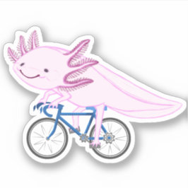 Pegatina Axolotl en una bicicleta