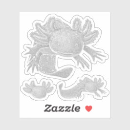 Pegatina Axolotl Stickers - GRAY - 3 Pack