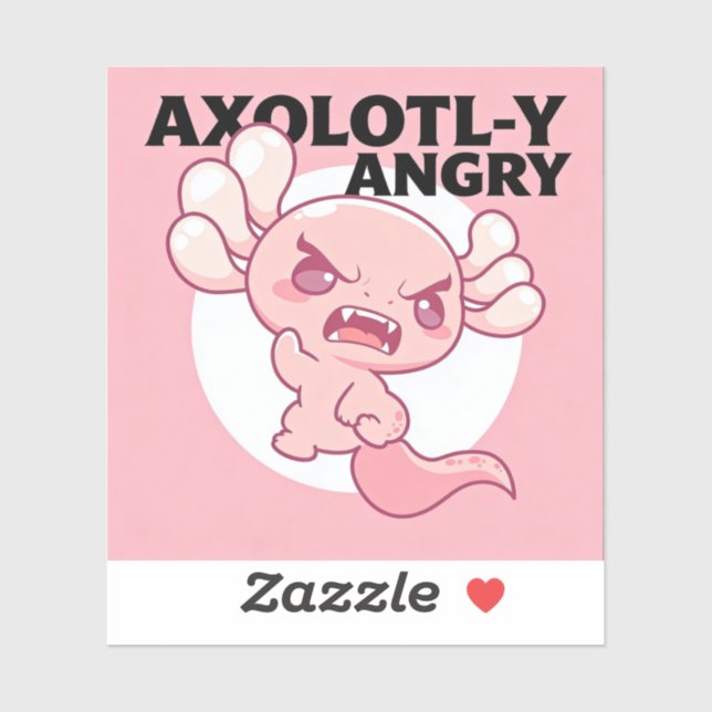 PEGATINA AXOLOTL-Y ANGRY (Hoja)