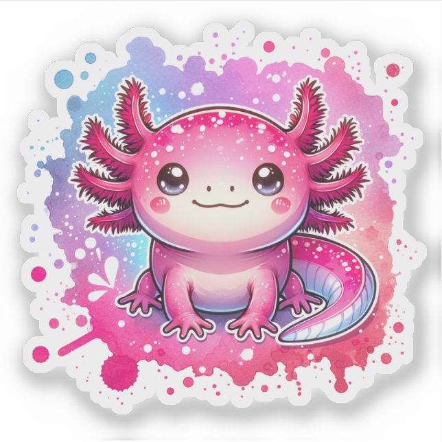 Pegatina Axolotls Cute Pastel New Designs Vinyl St (Anverso)