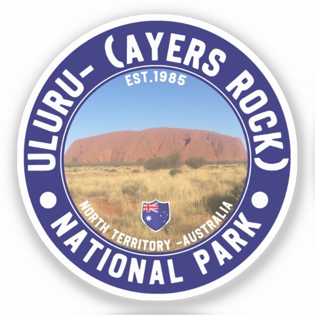 Pegatina Ayers Rock National Park – Australian Outback Land (Anverso)