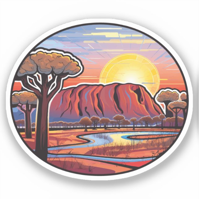 Pegatina Ayers Rock - Set Australien (9 von 16) Aufkleber (Anverso)