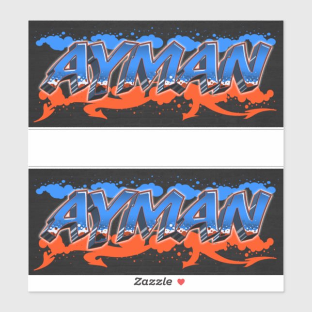 Pegatina Ayman Vorname Name Graffiti Aufkleber Sticker (Hoja)