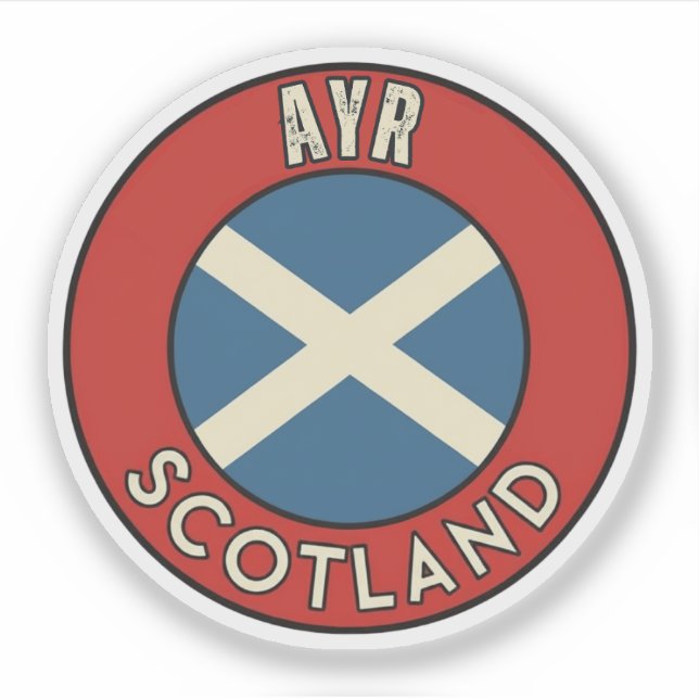 Pegatina Ayr, Escocia (Anverso)