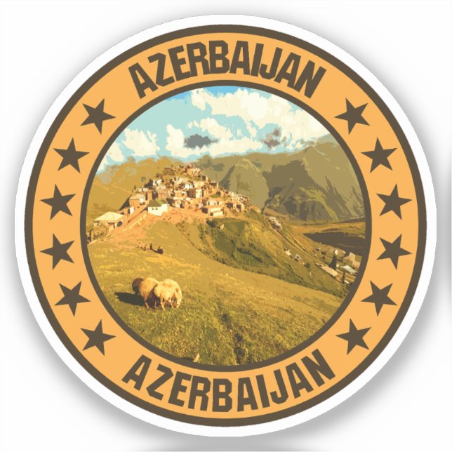 Pegatina Azerbaiyán (Anverso)