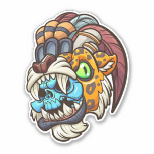 Pegatina Aztec Jaguar Warrior
