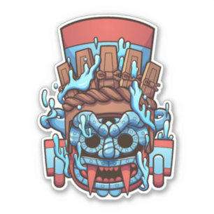 Pegatina Aztec Tlaloc