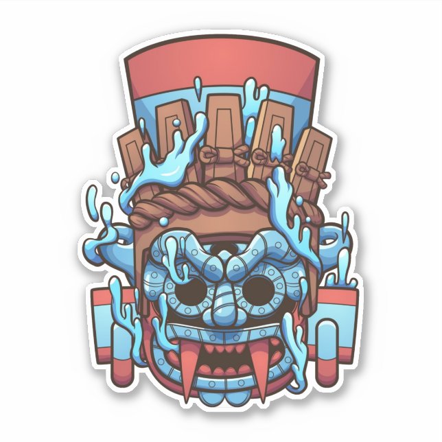 Pegatina Aztec Tlaloc (Anverso)