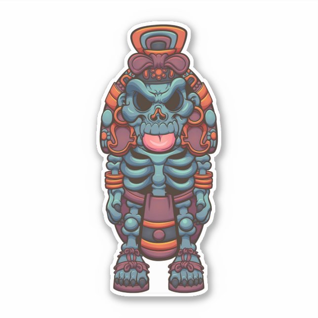 Pegatina Aztec Xolotl (Anverso)