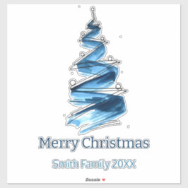 Pegatina Azul Árbol de Navidad