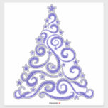 Pegatina Azul bígaro | Faux Purpurina Christmas Tree<br><div class="desc">Para artesanías o para el hogar,  decora tus paredes,  ventanas y dondequiera con estos hermosos árboles que recuerdan a los purpurinas. Arte original de Cherie's Art (c)2020</div>