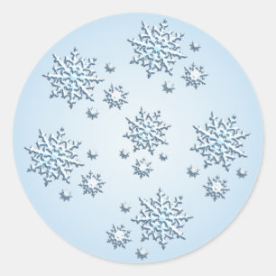 pegatina Azul-blanco de los copos de nieve