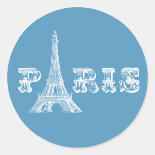 Pegatina Azul de la Torre Eiffel de PARÍS