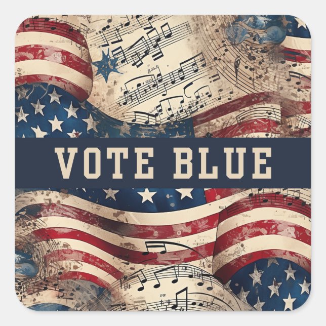 Pegatina azul de los votos, elecciones Fiestas dem (Anverso)